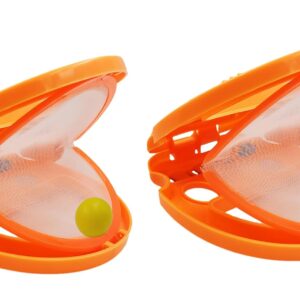Fun Toy Catch & Throw Ball Games for Kids Catching Game Ball Throwing Fun Game Catcher & Ball for Playing Indoor Outdoor- Orange (Pack of 2)