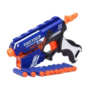 Blaze Storm Hot Fire Soft Bullet Gun Toy With 10 Safe Soft Foam Bullets, Fun Target Shooting Multicolor