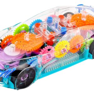 3D Baby Car Toy with 360 Degree Rotation, Gear Simulation Mechanical Car with Sound Music & Light Toys for Kids Boys & Girls
