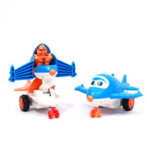 2 In 1 Transformer Robot Plane Toys For Kids With 360° Rotation, Push & Go Toys Racing Plane For Kids (Transformer Plane Pack 1) Multicolor