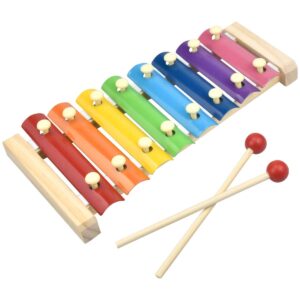 Peppy Pals Wooden Xylophone Musical Toy with 8 Note, Multicolour, 1 Xylophone, 2 Sticks Brand: Little Monkey