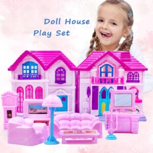 Mamma Mia Twin Doll House Set for Kids, Doll House Set for Girls, Bed Room, Kitchen & Furniture Set for Kids, Princess House