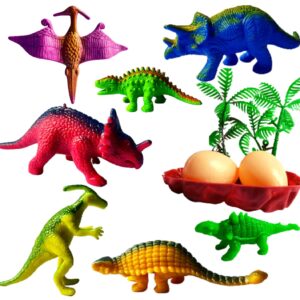 Peppy Pals Realistic 12Pcs Jurassic World Dinosaur Toy Set for Learning & Educational, Dino Egg Toys Assorted color Soft Action Figures
