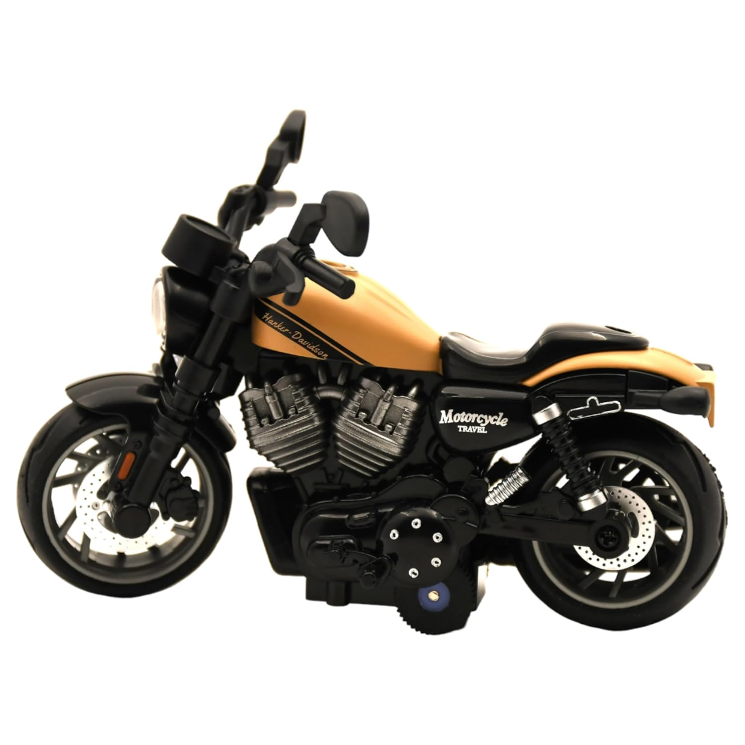 Peppy Pals Diecast Motorcycle Toy Bike 1:14 Scale Model,Pull Back Vehicles Alloy Simulation Superbike - Black and Red - Image 2