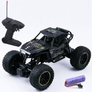 Peppy Pals Rc Monster Truck Remote Control Car, Rock Crawler, 5 Function 118 Rc Car Toys, Off road High Speed Car for Kids 5 Years 12 - Black