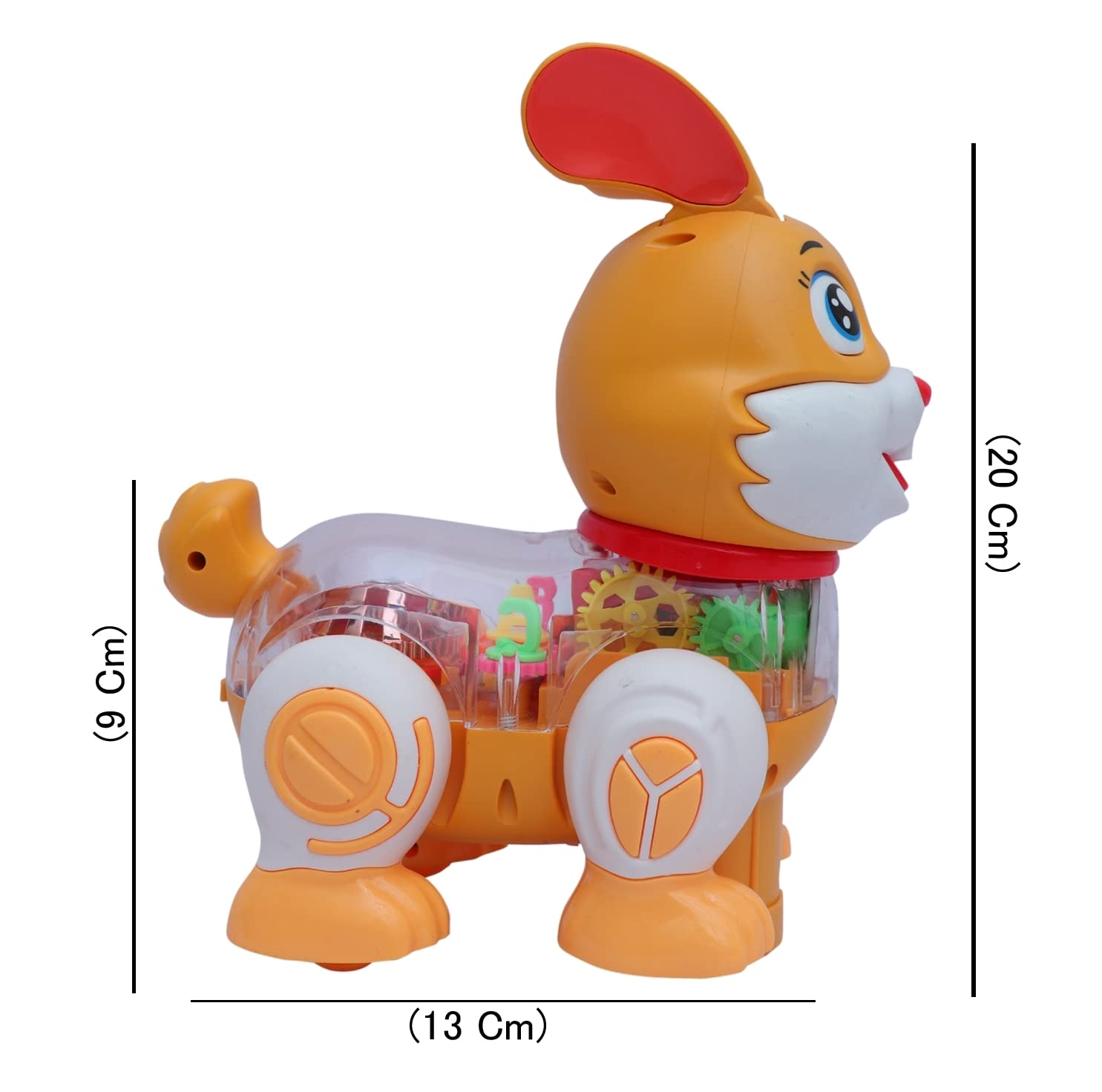 Peppy Pals for Kids – Musical Transparent Gear Rabbit Toy, 360 Degree Rotating Funny Bunny Toys with Flashing Light & Sound, Colour May Vary - Image 2