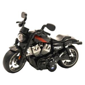 Peppy Pals Diecast Motorcycle Toy Bike 1:14 Scale Model,Pull Back Vehicles Alloy Simulation Superbike - Black and Red
