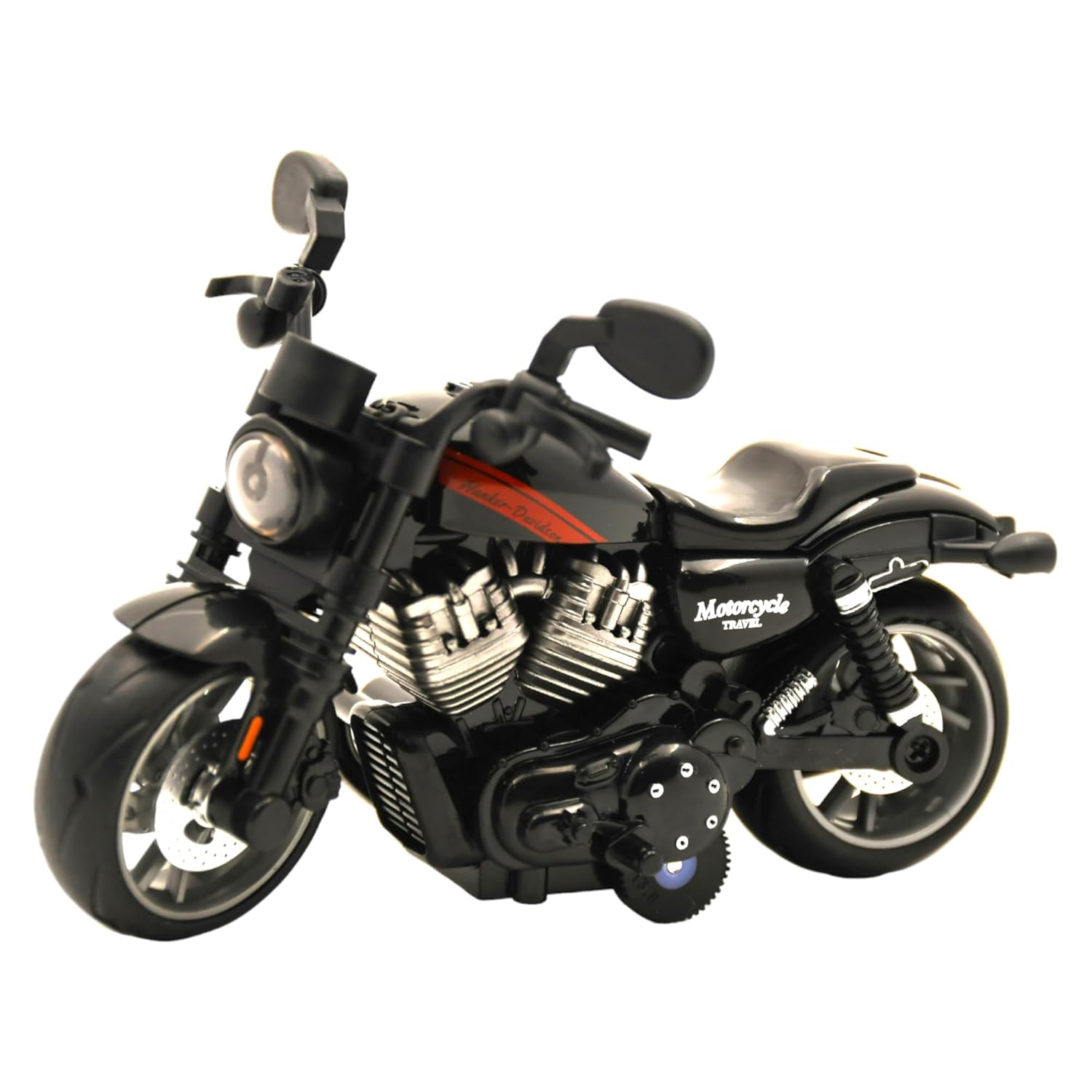 Peppy Pals Diecast Motorcycle Toy Bike 1:14 Scale Model,Pull Back Vehicles Alloy Simulation Superbike - Black and Red