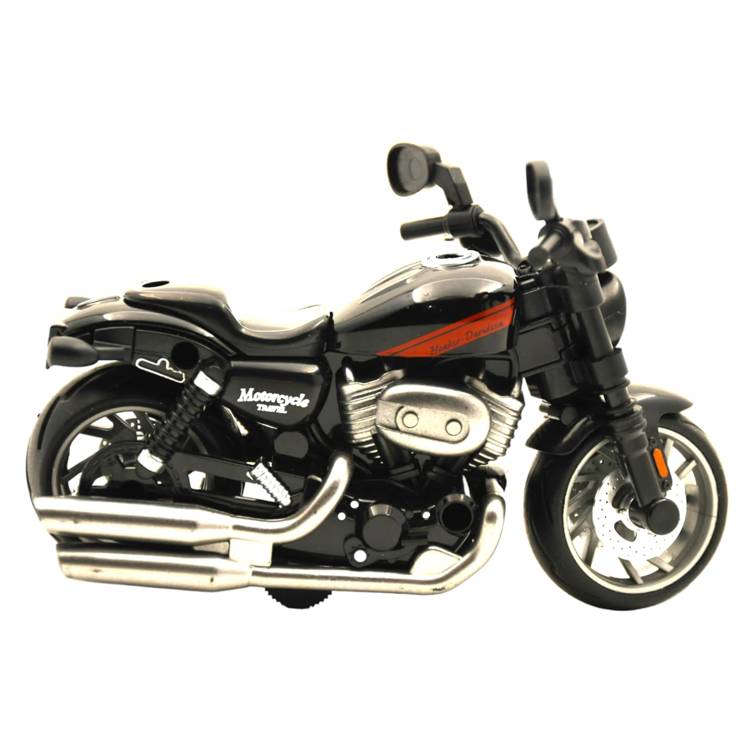 Peppy Pals Diecast Motorcycle Toy Bike 1:14 Scale Model,Pull Back Vehicles Alloy Simulation Superbike - Black and Red - Image 3