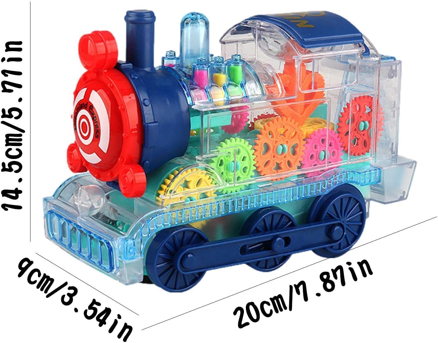 Peppy Pals Gear Train Toys | Locomotive Gear Toy with Colorful Lights | Transparent Sensory Toy Train Birthday Gift for 4-6 Years Old Kids Girls Boys - Image 4