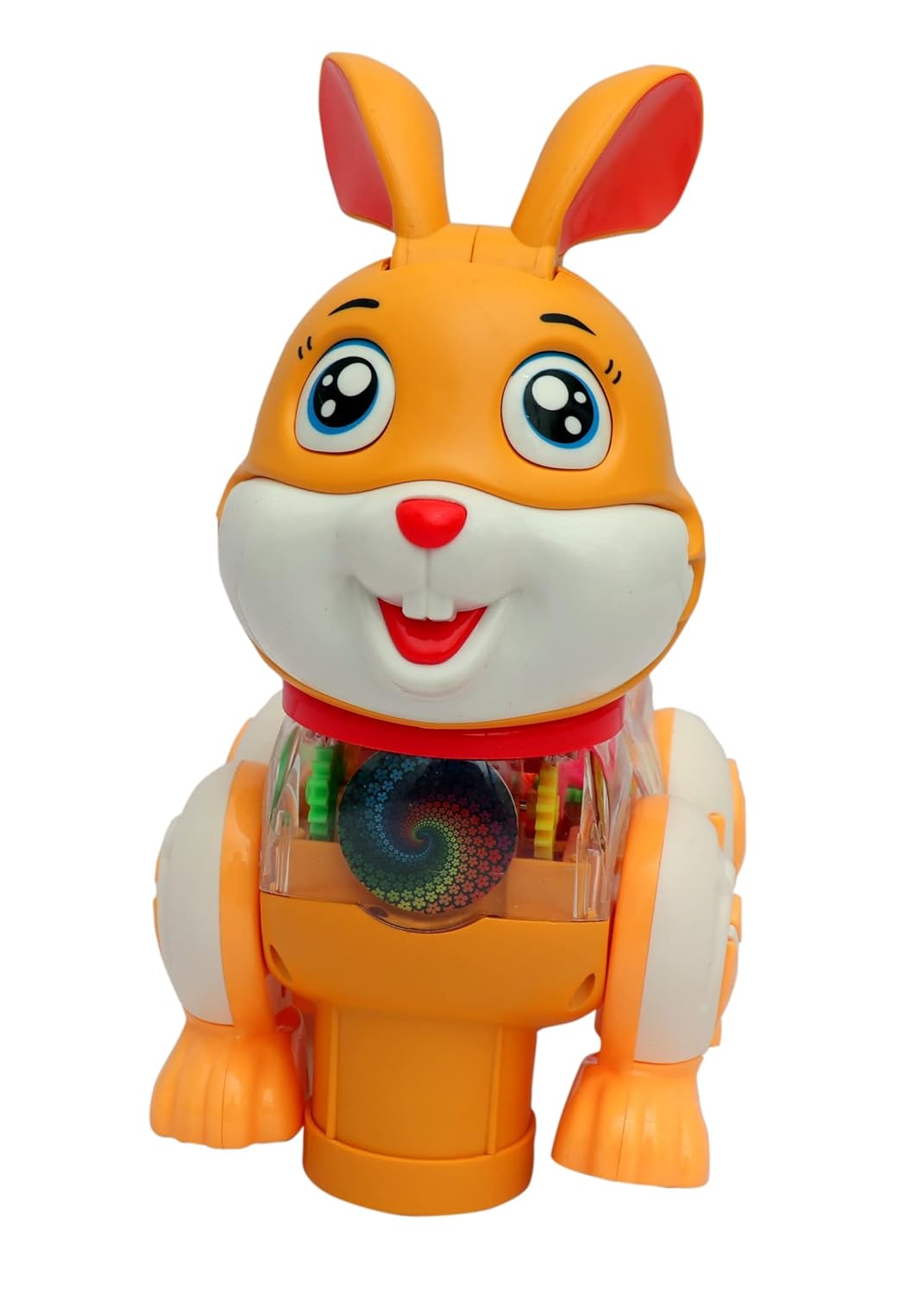Peppy Pals for Kids – Musical Transparent Gear Rabbit Toy, 360 Degree Rotating Funny Bunny Toys with Flashing Light & Sound, Colour May Vary - Image 5