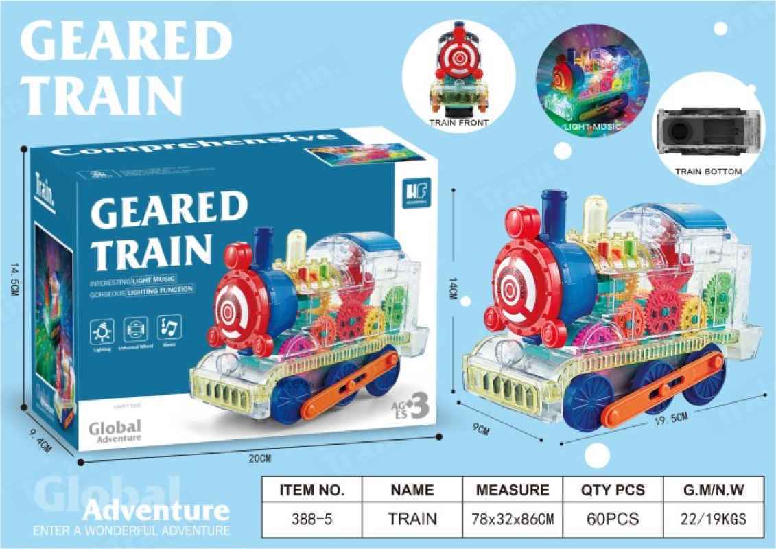 Peppy Pals Gear Train Toys | Locomotive Gear Toy with Colorful Lights | Transparent Sensory Toy Train Birthday Gift for 4-6 Years Old Kids Girls Boys - Image 5