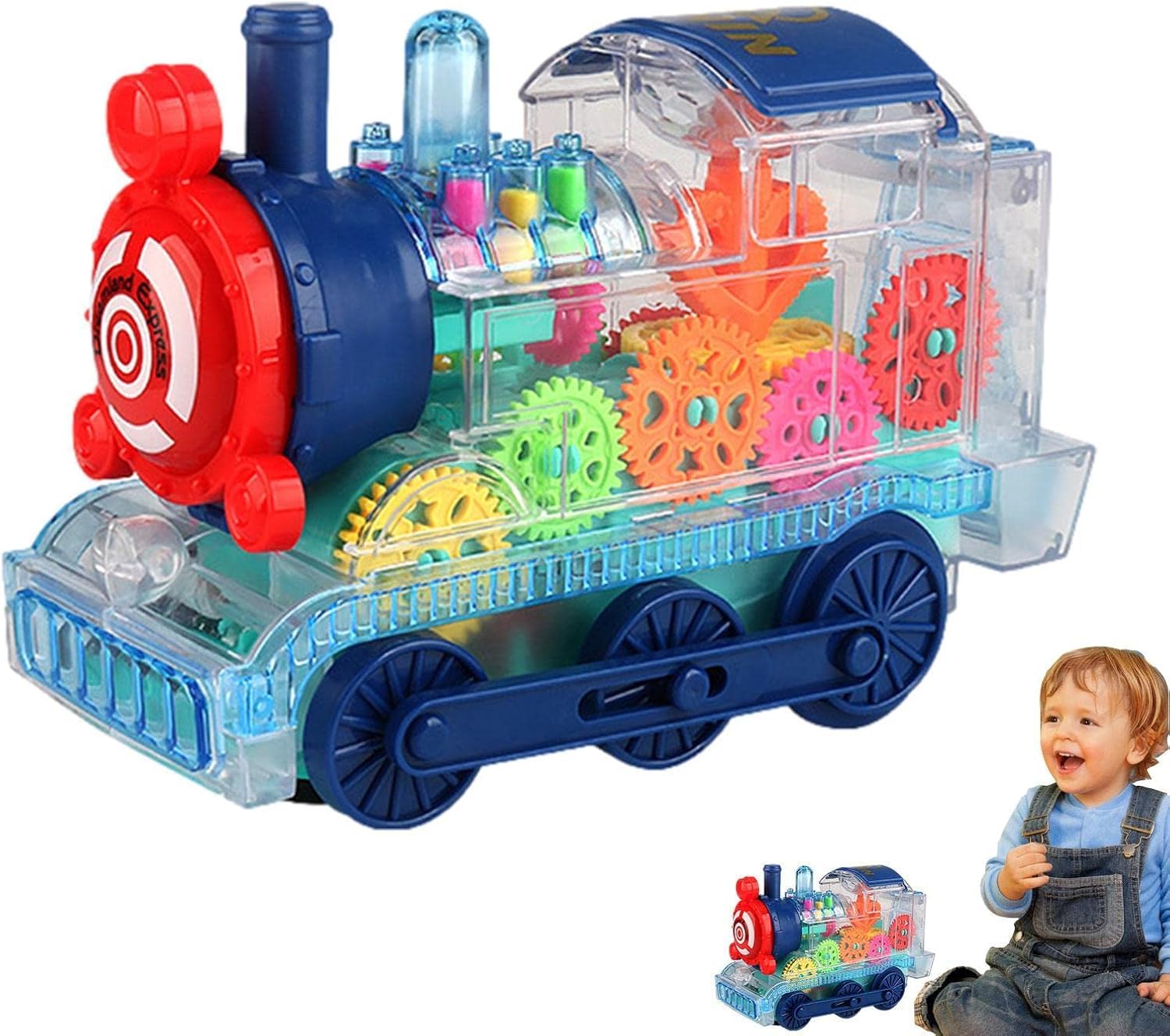 Peppy Pals Gear Train Toys | Locomotive Gear Toy with Colorful Lights | Transparent Sensory Toy Train Birthday Gift for 4-6 Years Old Kids Girls Boys - Image 6