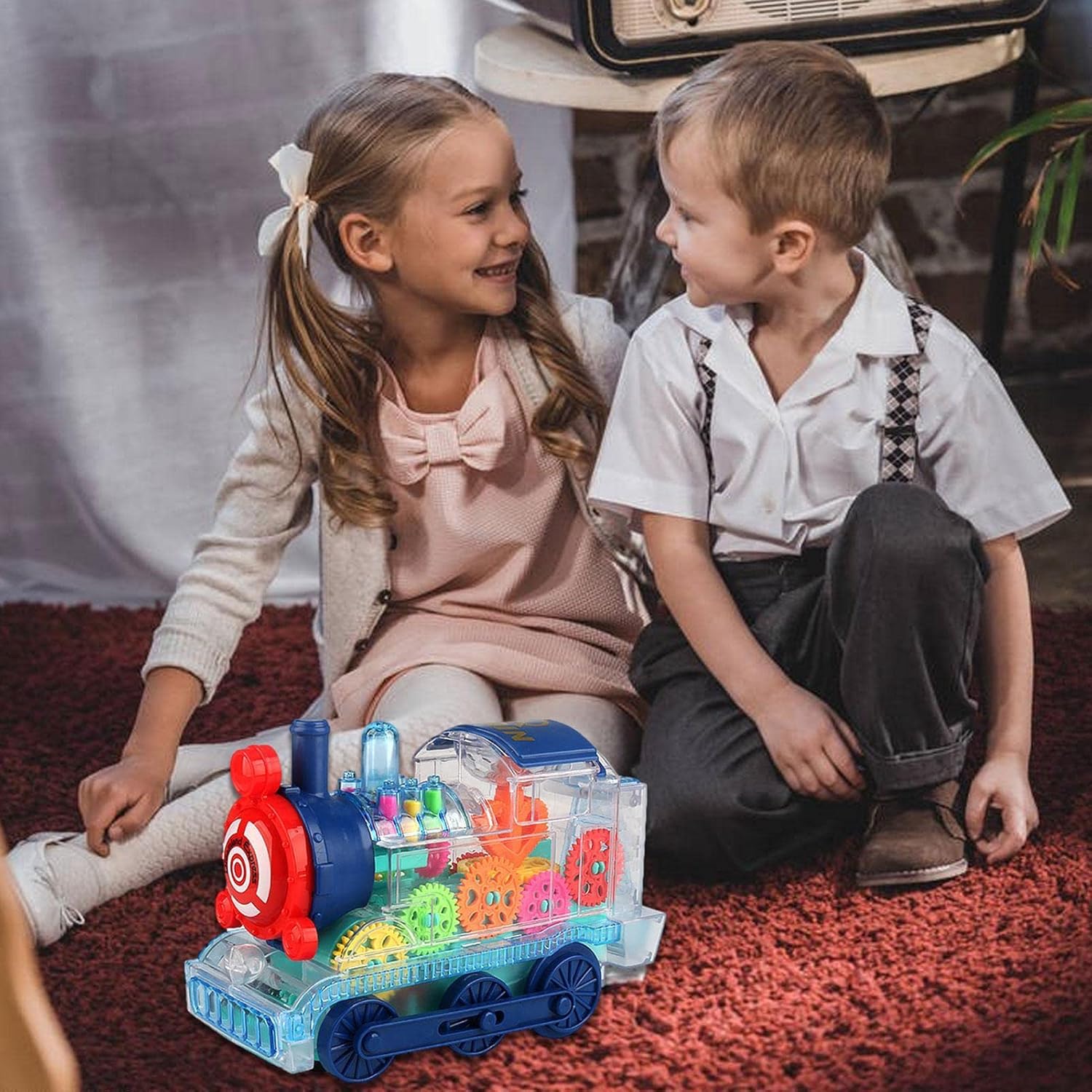 Peppy Pals Gear Train Toys | Locomotive Gear Toy with Colorful Lights | Transparent Sensory Toy Train Birthday Gift for 4-6 Years Old Kids Girls Boys - Image 7