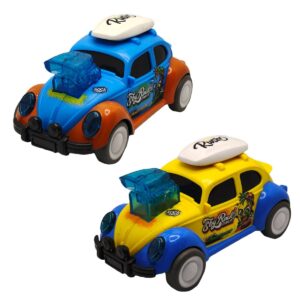 Peppy Pals Bobbing Dancing Car Push and Go Playset Friction Powered Vehicles for Babies Toddlers Kids Boys Girls Age 3+ Years Old (Pack of 2)