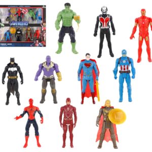 Peppy Pals Superhero Action Figure Toys in Superheroes  Set of 10 Figures Toy for Kids (Set of 10 Action Figures)